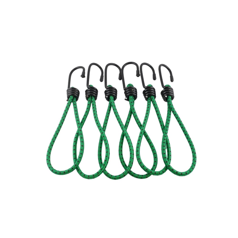 สายรัดยางยืดแบบห่วง ECSAI ตะขอเหล็ก ขนาด 6 มม. ยาว 20 ซม. สีเขียว-ดำ (แพ็ค 6 ชิ้น)_8